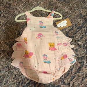 Angel Dear Daisy Boots Ruffle Sunsuit